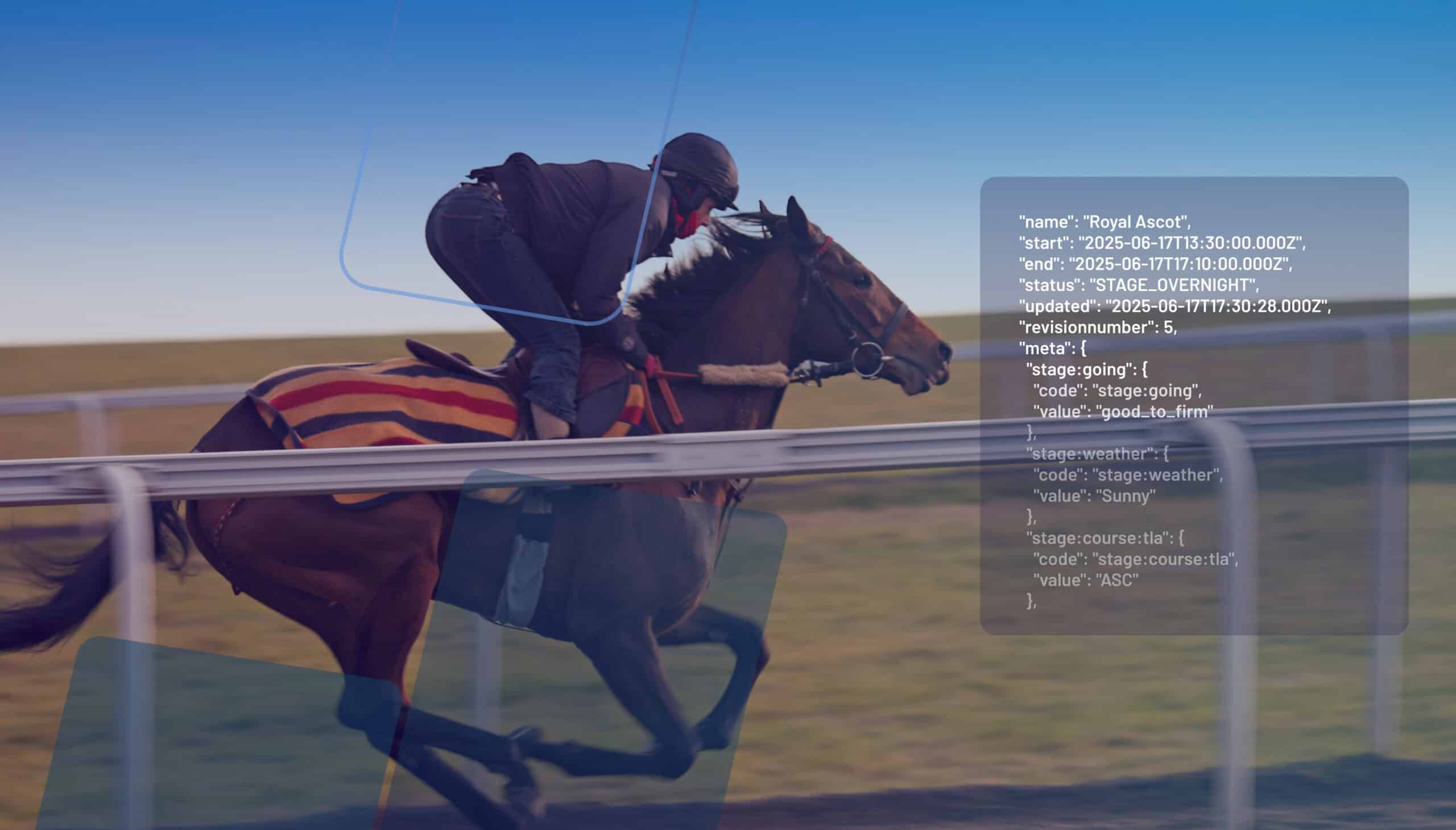 Image showcasing a code snippet of whats available within the Racing API